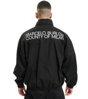 Marcelo Burlon Leichte Herren Jacke mit Logo-Techaus 100% Baumwolle mit praktischer Kapuze Windbreaker schwarz