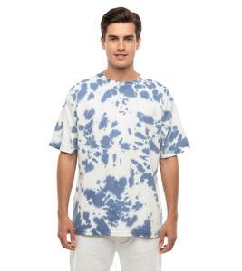 A.P.C. Men's Cotton T-Shirt with Batik Print – Adrien Tee White/Indigo