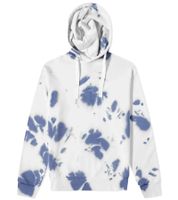 A.P.C. Victor Dye Hoodie Handgefärbter Tie-Dye Kapuzenpullover aus Baumwolle in Indigo Weiß/Blau