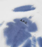 A.P.C. Victor Dye Hoodie Handgefärbter Tie-Dye Kapuzenpullover aus Baumwolle in Indigo Weiß/Blau