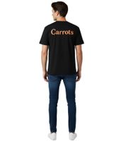 Carrots Wordmark T-Shirt with Logo Print, Black Cotton T-Shirt