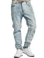 CAYLER & SONS Paneled Denim Pants Distressed Hellblau/Weiß