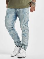 CAYLER & SONS Paneled Denim Pants Distressed Hellblau/Weiß