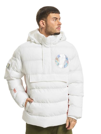 Giacca imbottita con mezza zip BL Mission Control di CAYLER & SONS, bianca/arancione
