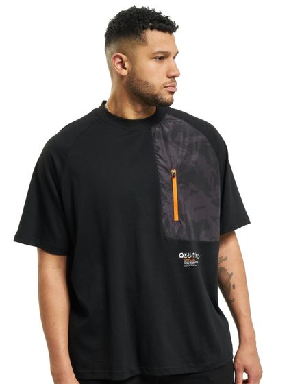 CAYLER & SONS Maglietta a maniche lunghe con tasca mimetica raglan nera/bianca