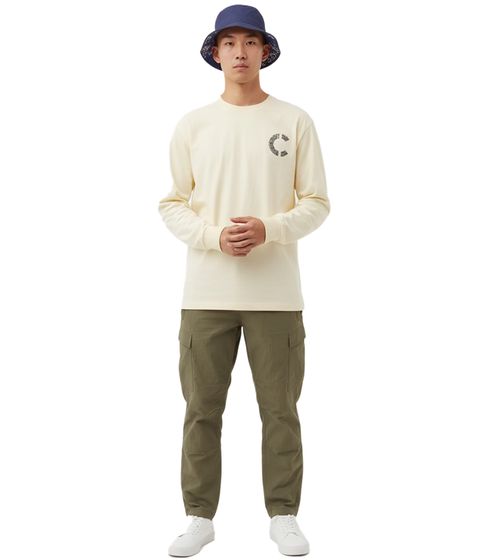 CLOTTEE Coin Long-Sleeve Shirt, Stylish Cotton Pullover, Long-Sleeved Shirt, White
