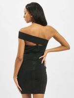 Missguided Geripptes One-Shoulder-Bandage-Kleid in Schwarz