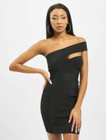 Missguided Geripptes One-Shoulder-Bandage-Kleid in Schwarz