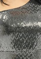 Missguided Minikleid mit One-Shoulder-Träger und Puffärmeln in Silber