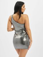 Missguided Minikleid mit One-Shoulder-Träger und Puffärmeln in Silber