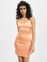 Vestido Missguided de satén elástico con tirantes transparentes, color naranja