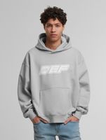 DEF MERCH Men's Hoodie with Kangaroo Pocket, Hooded Sweatshirt with Large Souvenir Microchip Print, Gray