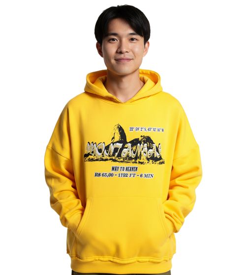 DWD Studioz Men's Sugar Loaf Oversized Hoodie, Yellow Cotton Hoodie