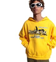 DWD Studioz Herren Sugar Loaf Kapuzen-Pullover Oversize-Hoodie Baumwoll-Hoody Gelb