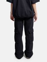 DWD Studioz Unisex Sao Paulo Cargo Pants for Women or Men Denim Pants with Large Leg Pockets Black DWD Studioz Unisex Sao Paulo Cargo Pants for Women or Men Denim Pants with Large Leg Pockets Black