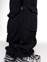 DWD Studioz Unisex Sao Paulo Cargo Pants for Women or Men Denim Pants with Large Leg Pockets Black DWD Studioz Unisex Sao Paulo Cargo Pants for Women or Men Denim Pants with Large Leg Pockets Black
