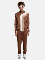 DWD Studioz Unisex Tapioca Jogging-Hose für Damen oder Herren Sweat-Pants mit seitlichen Retro-Streifen Braun DWD Studioz Unisex Tapioca Jogging-Hose für Damen oder Herren Sweat-Pants mit seitlichen Retro-Streifen Braun