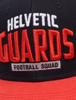 European League Of Football Helvetic Guards Snapback Caps tiefschwarz/tomatenfarben