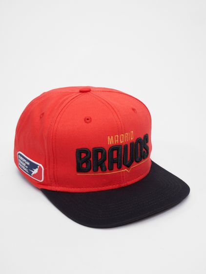 European League Of Football Madrid Bravos Snapback Caps NOS 25 tomato/jet black