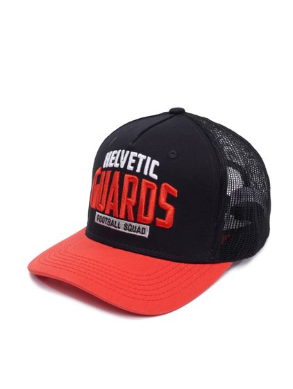 European League Of Football Helvetic Guards Trucker Caps tiefschwarz/tomatenfarben