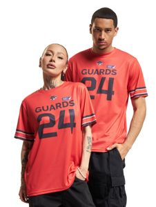 Maglia unisex degli Helvetic Guards della European League of Football con stampa "GUARDS 24", maglia sportiva rossa Maglia unisex degli Helvetic Guards della European League of Football con stampa "GUARDS 24", maglia sportiva rossa