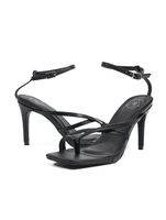Missguided black low heel cross toe sandals