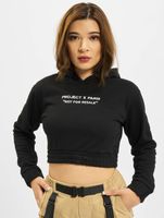 Project X Paris Cropped Fleece Hoodie, Black