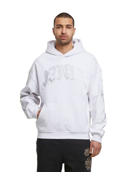Favela Ribcage Hoodies Rhinestone/White