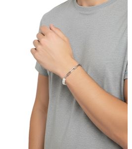 fainz Hybrid Armbänder Unisex Modisches Edelstahl Armband mit Perlen Edelstahl/Perlen