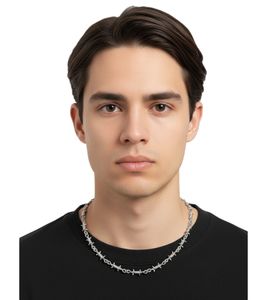 fainz Drahtketten Silberne Kette Unisex Modische Edelstahl Kette mit Drahtoptik Edelstahl 