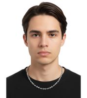 fainz Drahtketten Silberne Kette Unisex Modische Edelstahl Kette mit Drahtoptik Edelstahl 