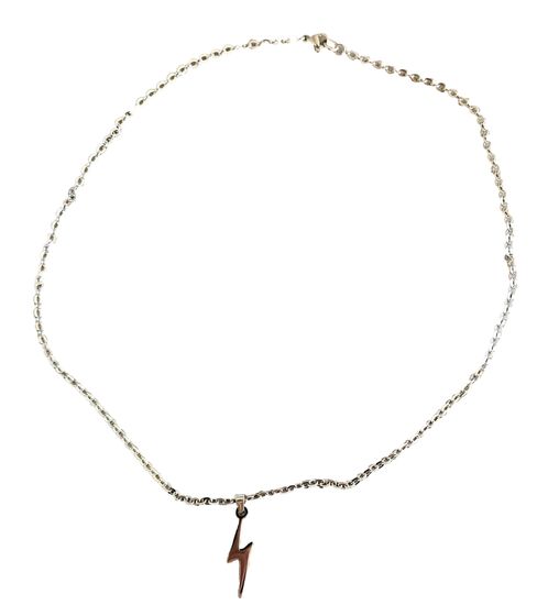 fainz Bolt Kette mit Blitz Edelstahl