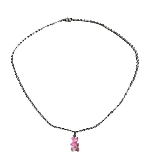 fainz Bear Necklace Unisex Strawberry Milkshake Necklace