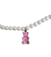 Collana unisex con perline a forma di orso e milkshake alla fragola fainz
