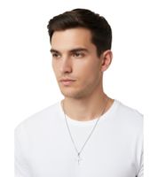 fainz Cross Silberne Kette Unisex Modische Edelstahl Kette mit Kreuz Anhänger Edelstahl 