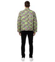 Comme Des Garçons Herren Hemd-Jacke mit Logo-Print Baumwoll-Jacke Grün/Rosa