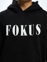 Sweat à capuche uni Fokus x Def noir
