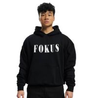 Sweat à capuche uni Fokus x Def noir