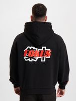 Fokus x Def Racer Men's Hoodie with Kangaroo Pocket, Black/Red