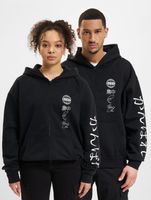 Sweats à capuche zippés Fokus x Def World noir/blanc cassé