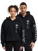 Sweats à capuche zippés Fokus x Def World noir/blanc cassé