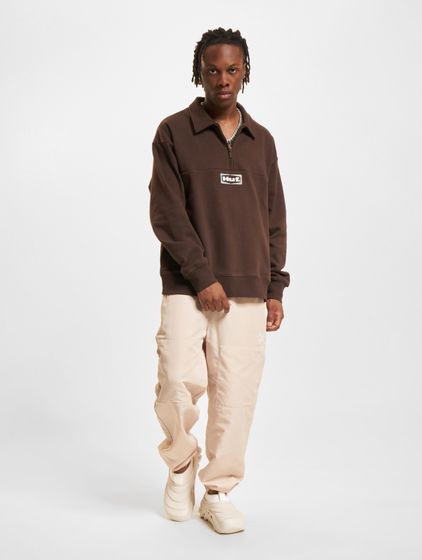 HUF Slate Quarter-Zip Fleece Pullover, Espresso