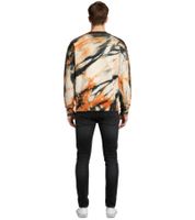 Aries Tiger Dye Herren Sweatshirt mit "No Problemo" Schriftzug Baumwoll-Pullover Sweater Bunt