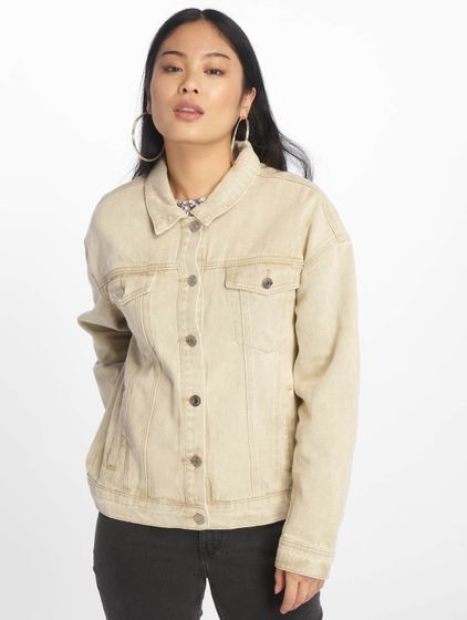 Missguided oversized denim jacket in sand