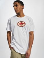 Camiseta deportiva con cuello redondo y logotipo de GRIND Inc. blanca