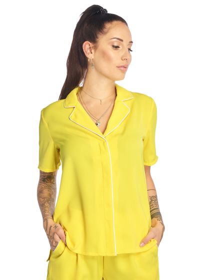 Camicia da donna glamour gialla