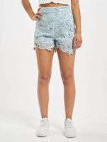Missguided co-ord crochet lace shorts in blue