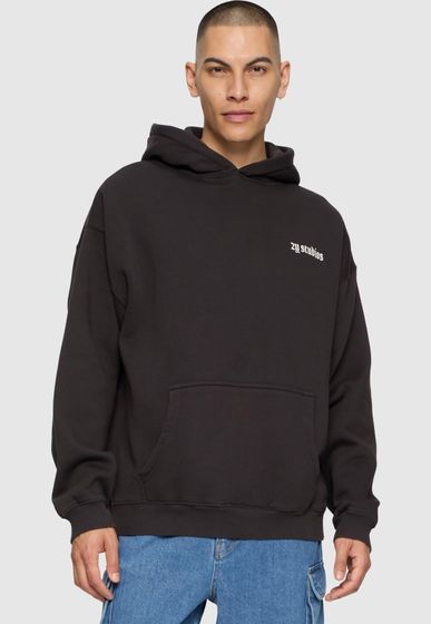 2Y Premium Eagle Oversize Hoodie verwaschenes Schwarz