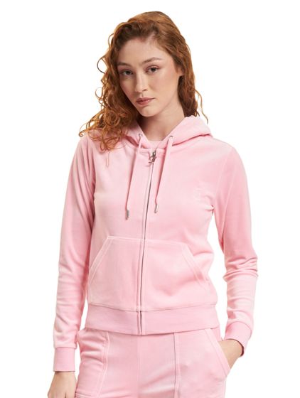 Juicy Couture Full-Zip Hoodie with Zip Pull & JC Candy Pink