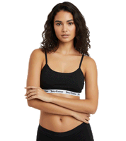 Reggiseno senza ferretto Juicy Couture Cotton Scoop Ren da donna con spalline regolabili, nero
